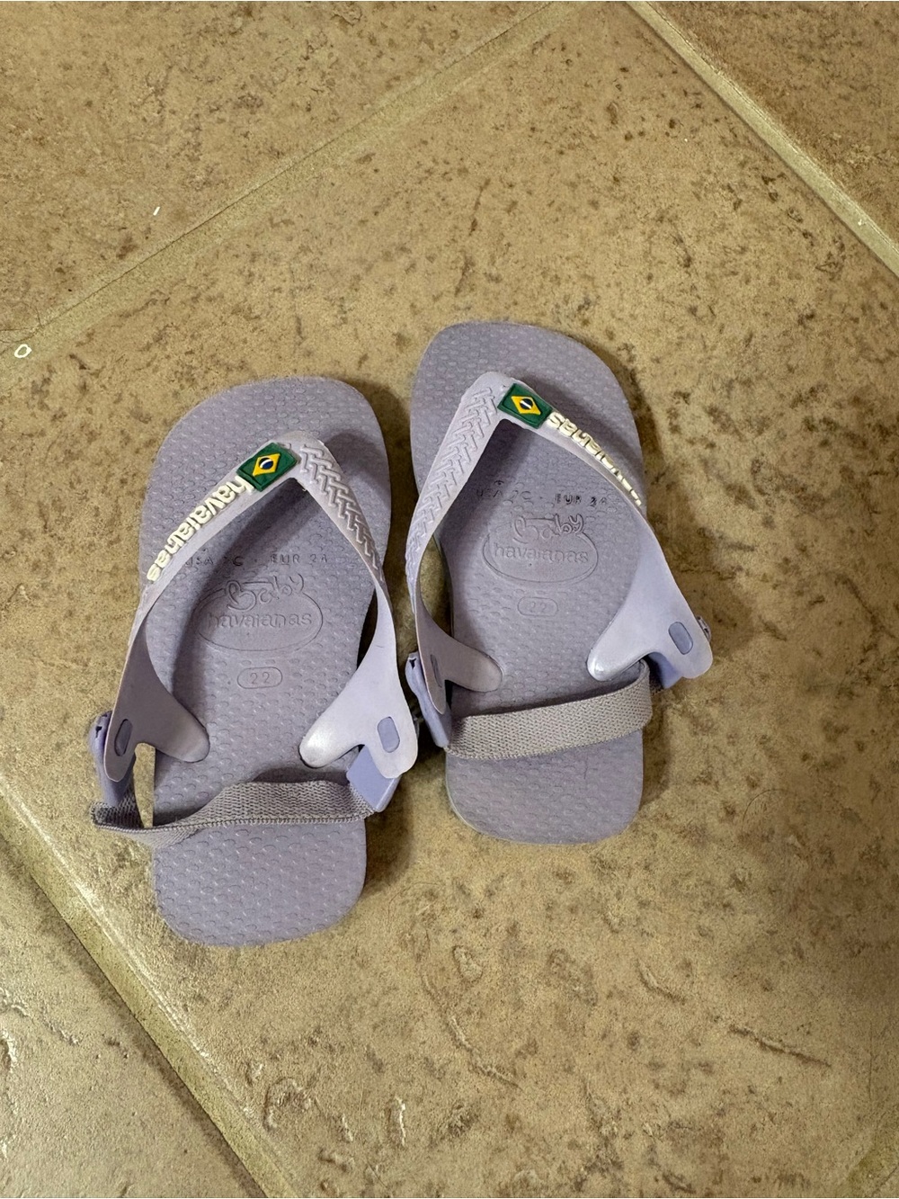 Havaianas Toddler Lavender Flip Flop Sandals with Heel Strap eu 24 us 7c